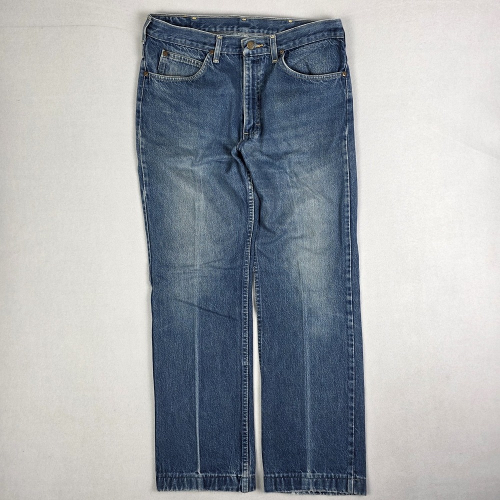 Vintage 80s Lee Jeans Mens 36x34 Fits 34x30 Blue Amazing Fade Made In USA